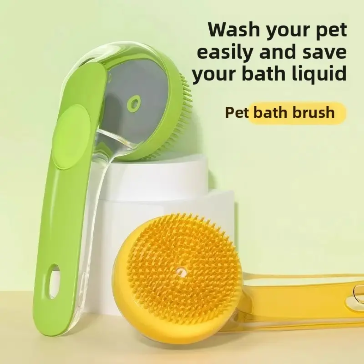 Petovia One-Press Water-Flow Bath Brush β Easy Pet Bathing & Massage Tool
