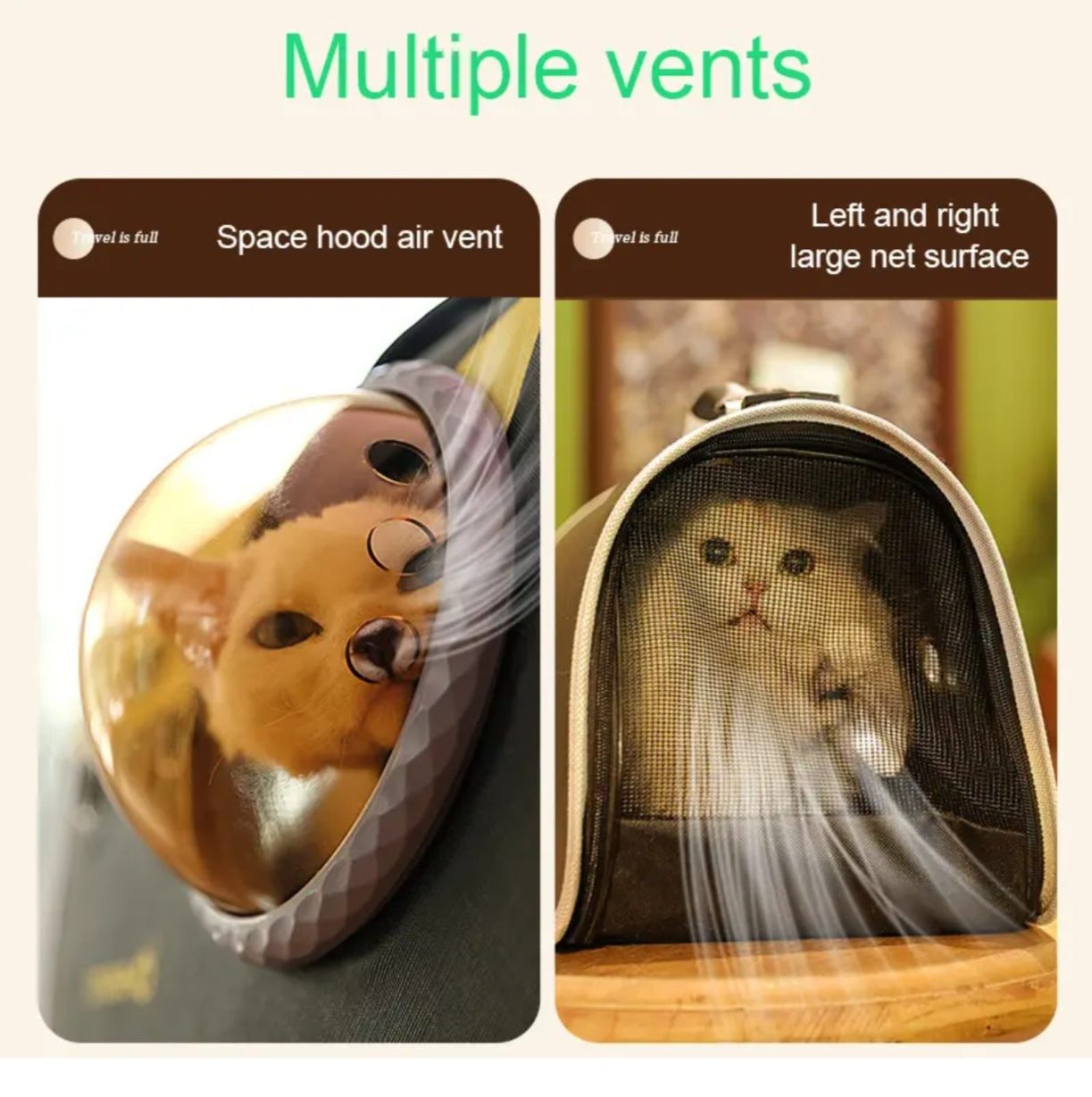 Petovia Portable Cat Carrier Bag | Stylish Space Capsule Shoulder Bag for Cats | Breathable & Large Capacity