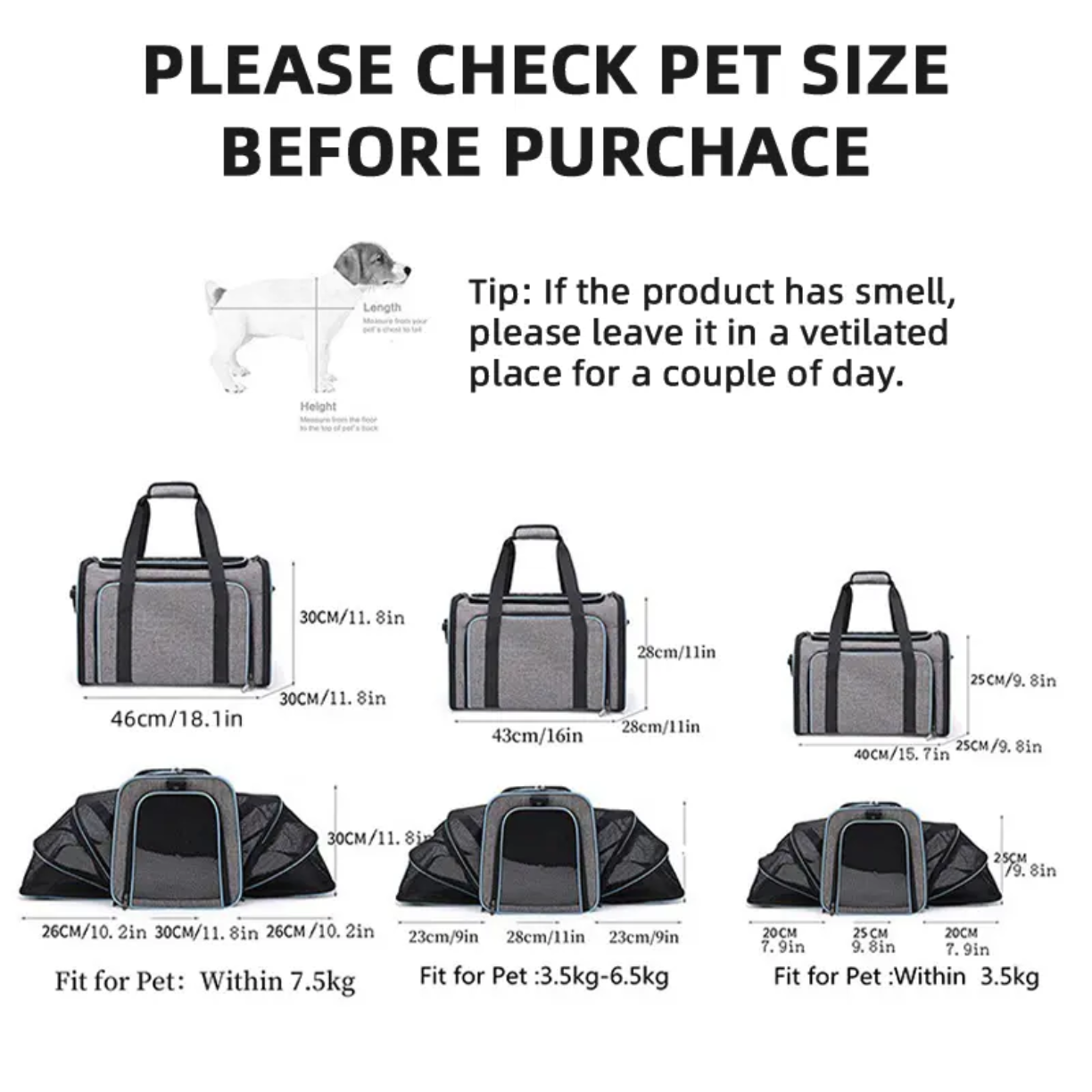 Petovia Expandable Foldable Large-Breathable Pet Shoulder & Hand Carrier