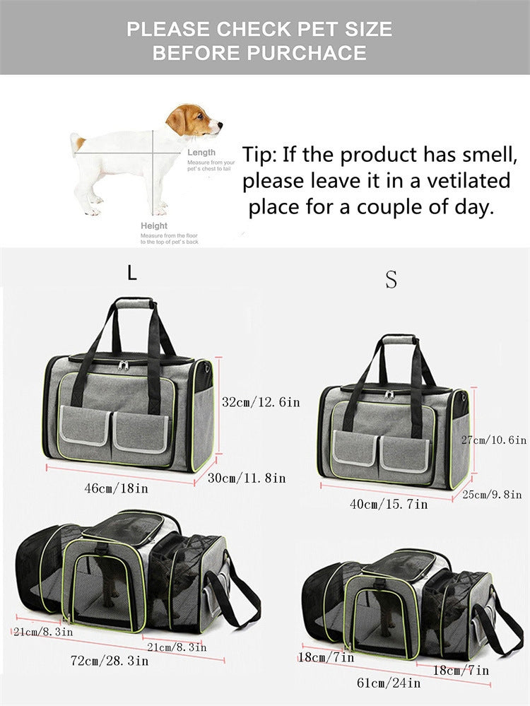 Petovia Expandable Foldable Large-Breathable Pet Shoulder & Hand Carrier