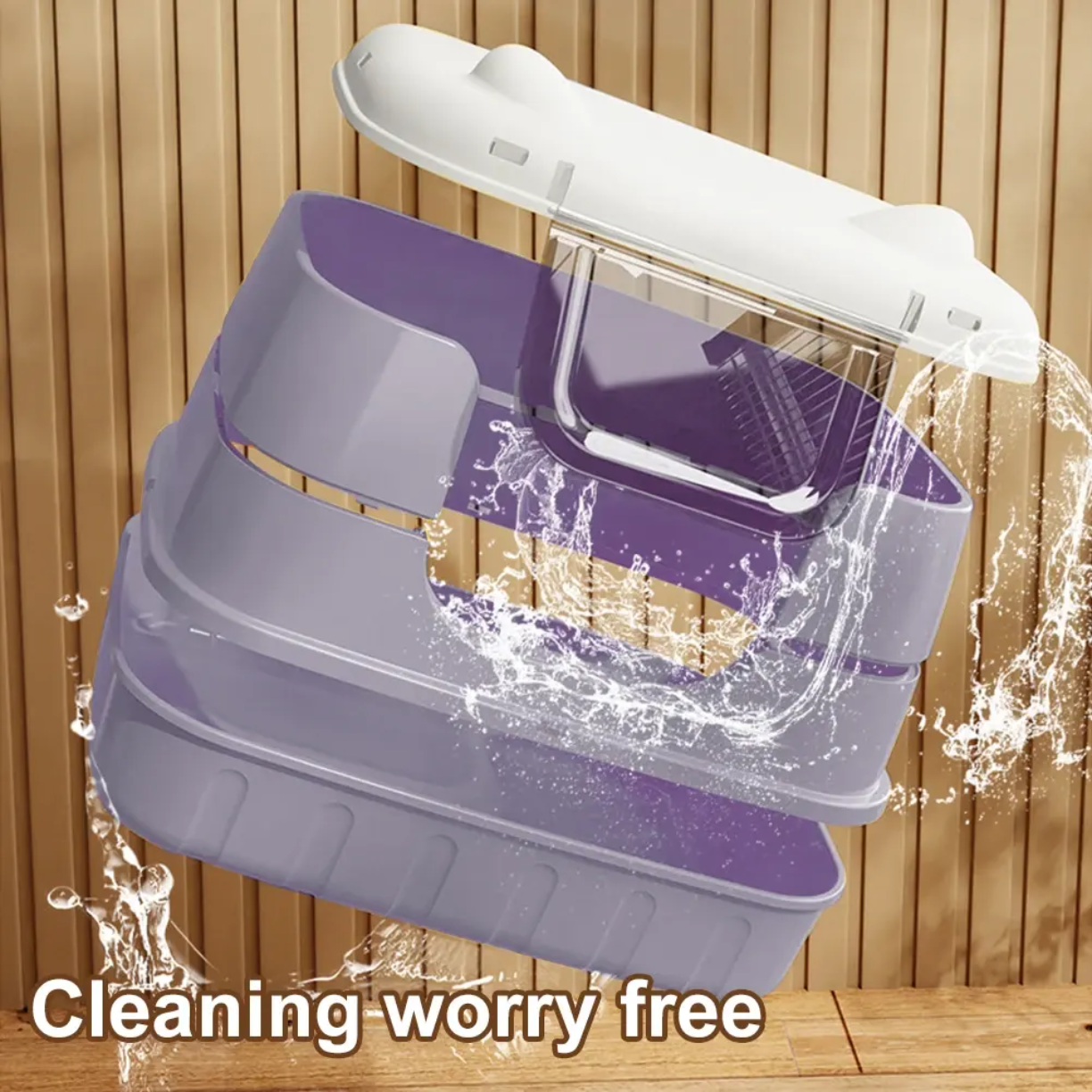 Petovia Semi-Enclosed Odour-Control Cat Litter Box with Splash-Proof Design