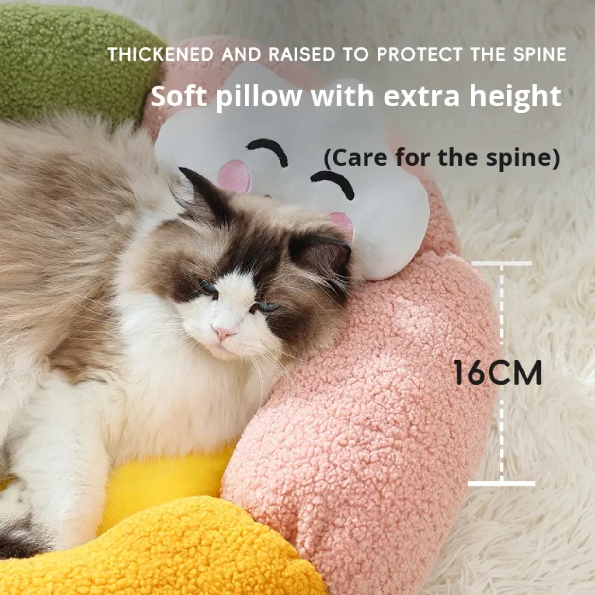 Petovia Cloud-Shaped Cat Bed | Cozy Pet Nest with Pillow