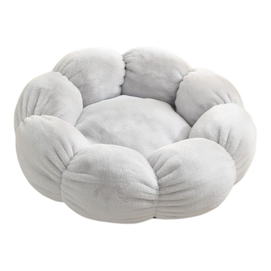 Petovia Flower-Shaped Plush Cat Bed | Cozy Neck-Support Pet Nest
