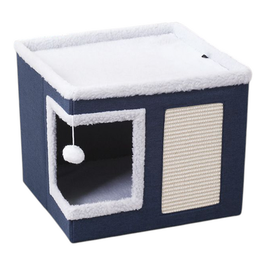 Petovia Cozy Cat House – Autumn & Winter Insulated Enclosed Pet Cave Bed
