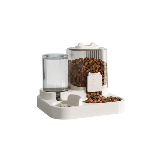 Petovia | Dual-Function Automatic Pet Feeder and Water Fountain | Dry-Wet Separation Cat & Small Dog Bowl
