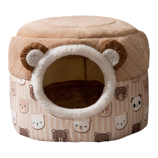 Petovia Cozy Cat House – Autumn & Winter Insulated Enclosed Pet Cave Bed