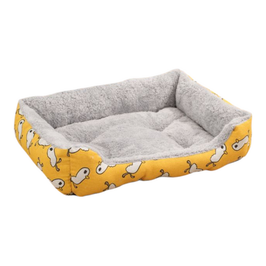 Petovia Four-Season Plush Square Dog Bed for Large Dogs
