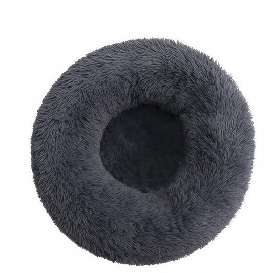 Plush Round Pet Bed | Cozy Donut Dog & Cat Bed | Warm Fluffy Nest for Winter