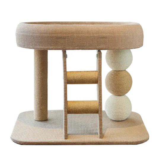 Petovia Multi-Level Solid Wood Cat Tower | Durable Multi-Cat Activity Tree