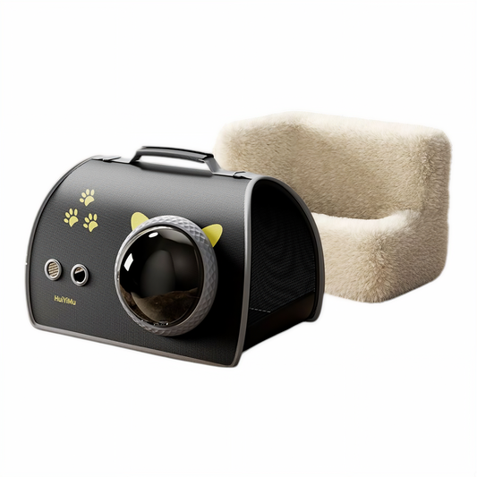 Petovia Polar Fleece Cat Carrier Bag | Cozy Space Capsule Shoulder Bag with Detachable Inner Liner | Breathable & Large Capacity