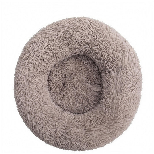 Plush Round Pet Bed | Cozy Donut Dog & Cat Bed | Warm Fluffy Nest for Winter