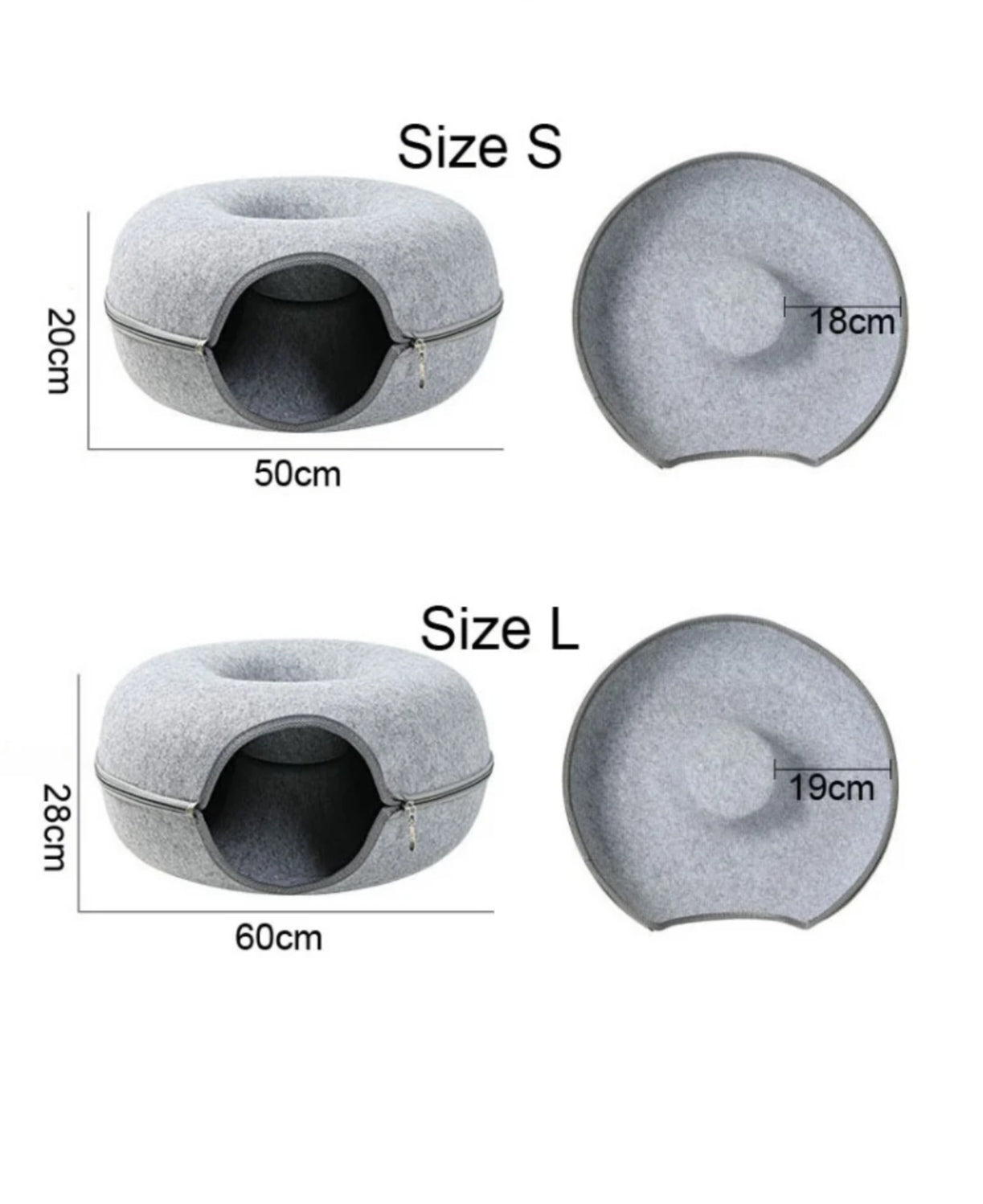 Petovia Felt Semi-Enclosed Pet Nest – Removable Washable Felt Cat Bed