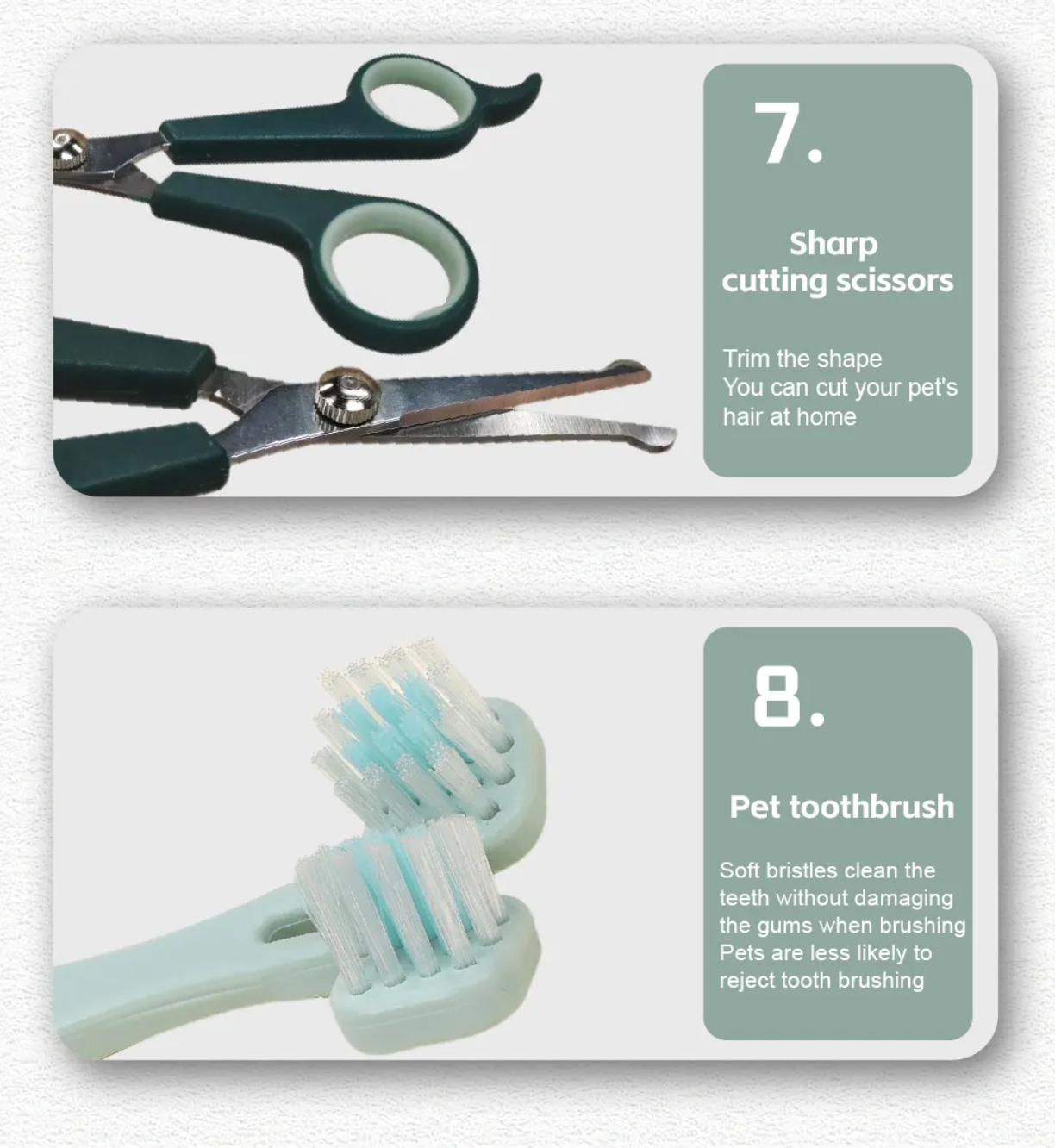 Petovia Premium Pet Cleaning & Grooming 8-Piece Set