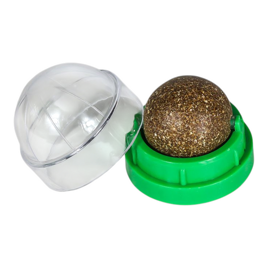 Petovia Catnip Ball Toy | Rotating Cat Self-Play Ball | Natural Catnip Lick Ball