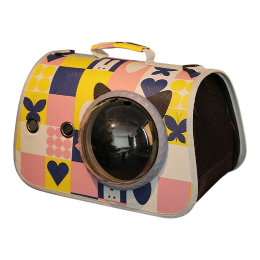 Petovia Portable Cat Carrier Bag | Stylish Space Capsule Shoulder Bag for Cats | Breathable & Large Capacity