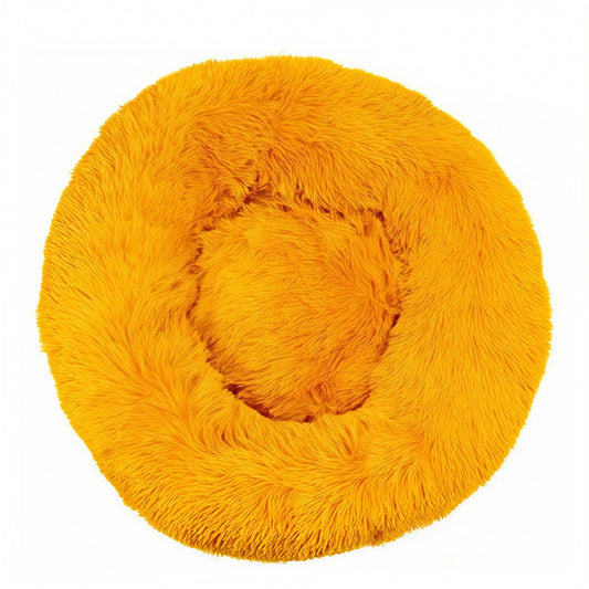 Plush Round Pet Bed | Cozy Donut Dog & Cat Bed | Warm Fluffy Nest for Winter