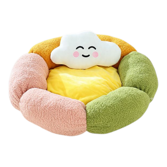Petovia Cloud-Shaped Cat Bed | Cozy Pet Nest with Pillow