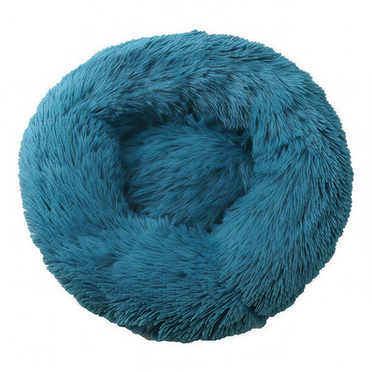Plush Round Pet Bed | Cozy Donut Dog & Cat Bed | Warm Fluffy Nest for Winter