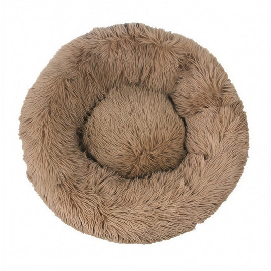 Plush Round Pet Bed | Cozy Donut Dog & Cat Bed | Warm Fluffy Nest for Winter