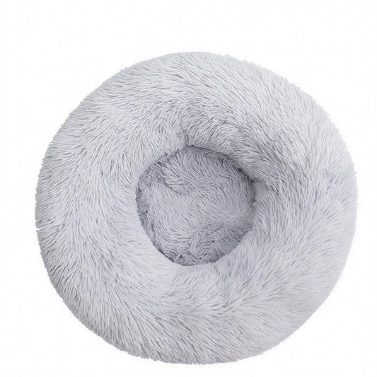 Plush Round Pet Bed | Cozy Donut Dog & Cat Bed | Warm Fluffy Nest for Winter
