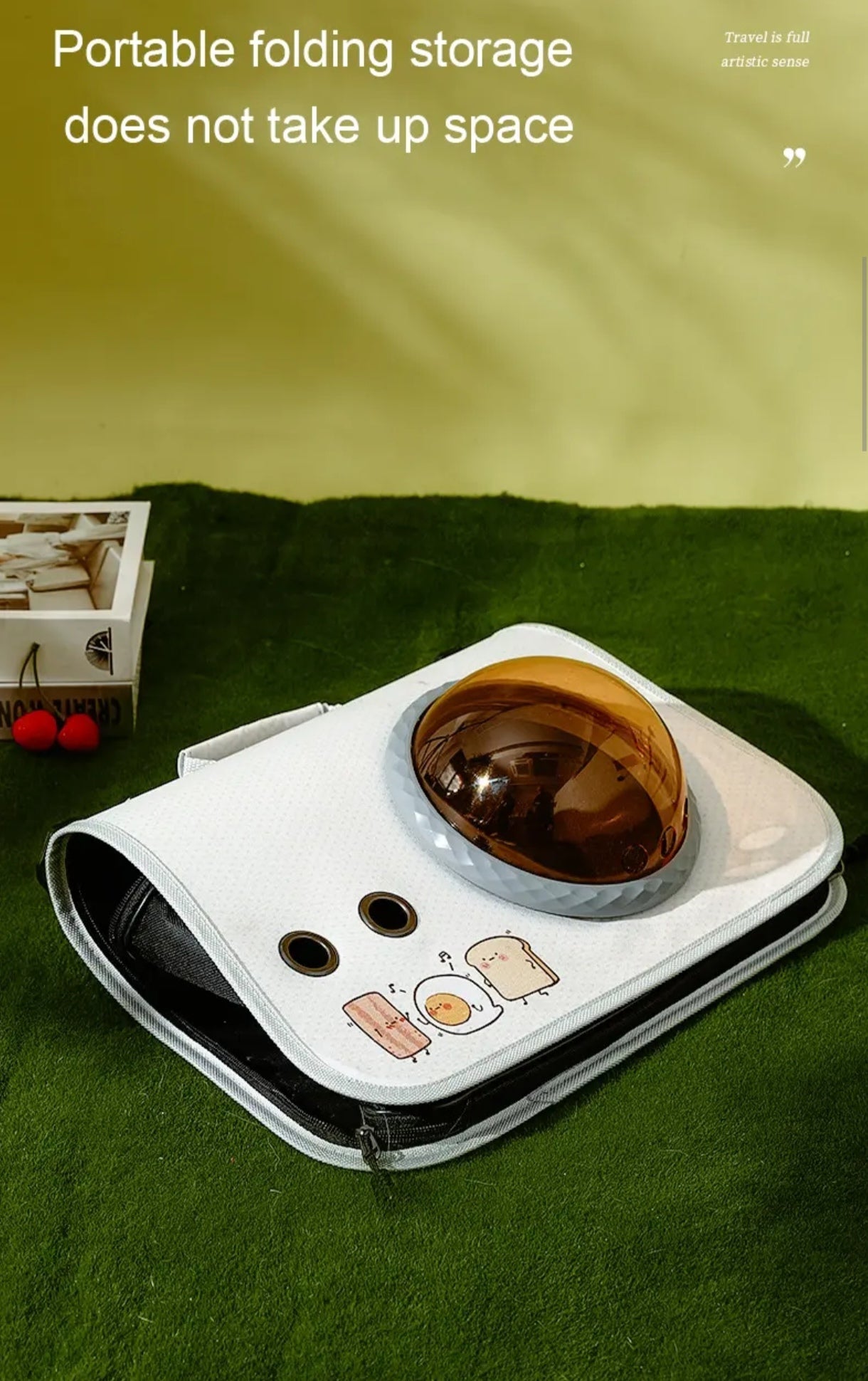 Petovia Portable Cat Carrier Bag | Stylish Space Capsule Shoulder Bag for Cats | Breathable & Large Capacity