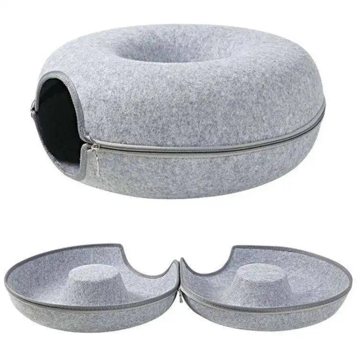 Petovia Felt Semi-Enclosed Pet Nest – Removable Washable Felt Cat Bed