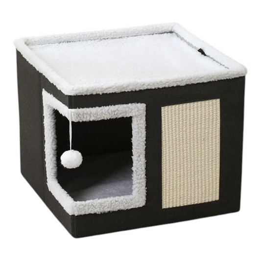 Petovia Cozy Cat House – Autumn & Winter Insulated Enclosed Pet Cave Bed