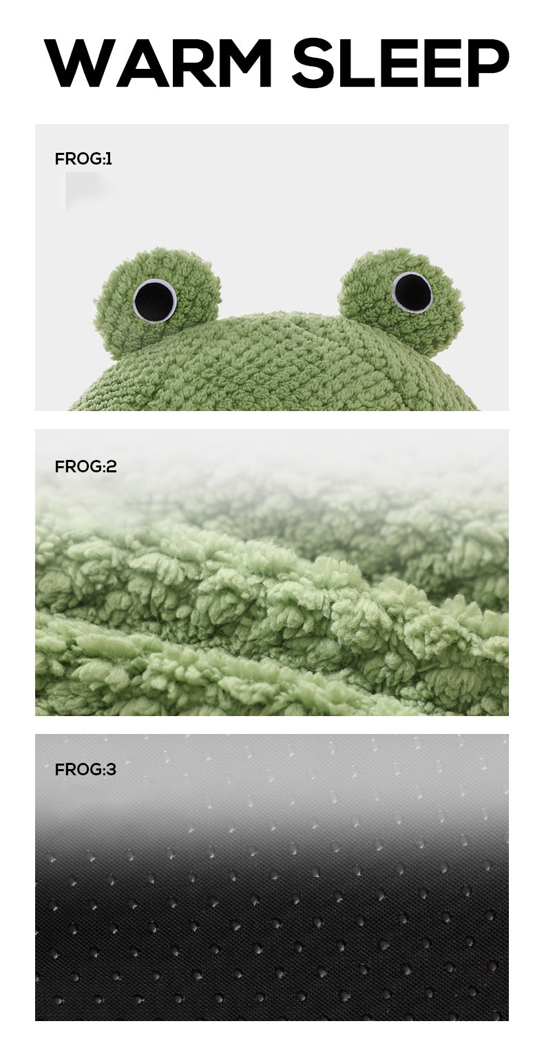 Petovia Frog-Shaped Plush Pet Bed | Cozy Warm Cat & Dog Nest