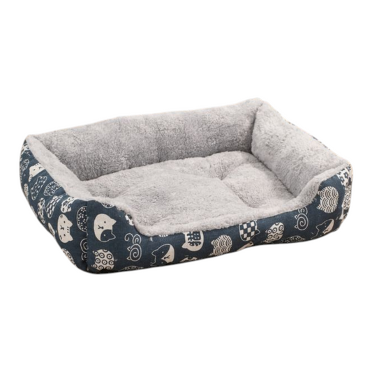 Petovia Four-Season Plush Square Dog Bed for Large Dogs