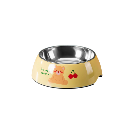 Petovia Stainless Steel Pet Bowl｜Non-Slip Melamine Base