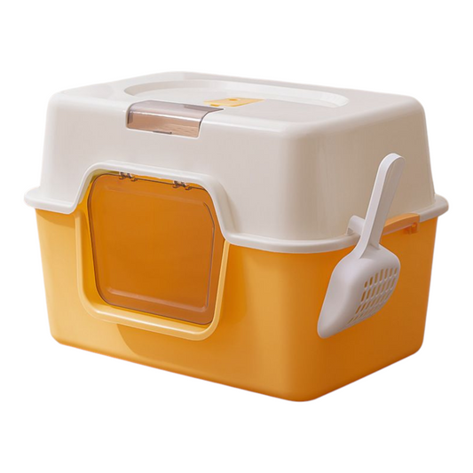 Petovia Fully-Enclosed Odour-Control Cat Litter Box with Splash-Proof Design & Free Scoop