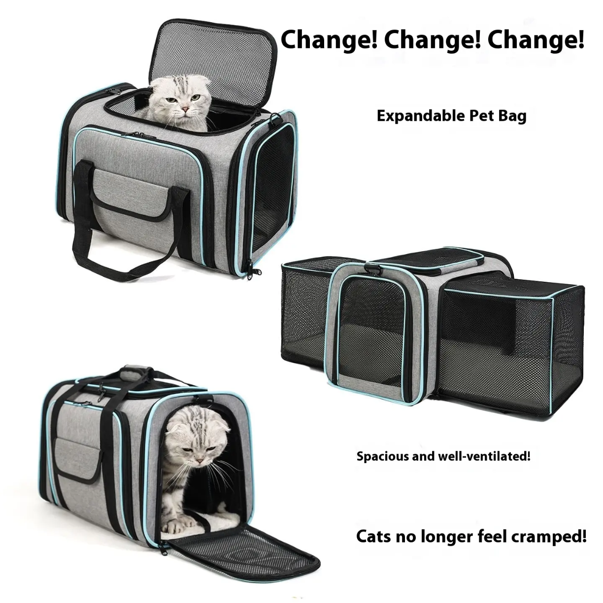 Petovia Expandable Foldable Large-Breathable Pet Shoulder & Hand Carrier