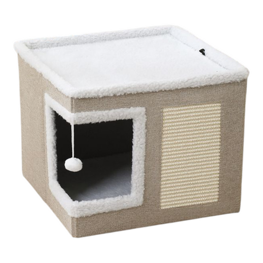 Petovia Cozy Cat House – Autumn & Winter Insulated Enclosed Pet Cave Bed