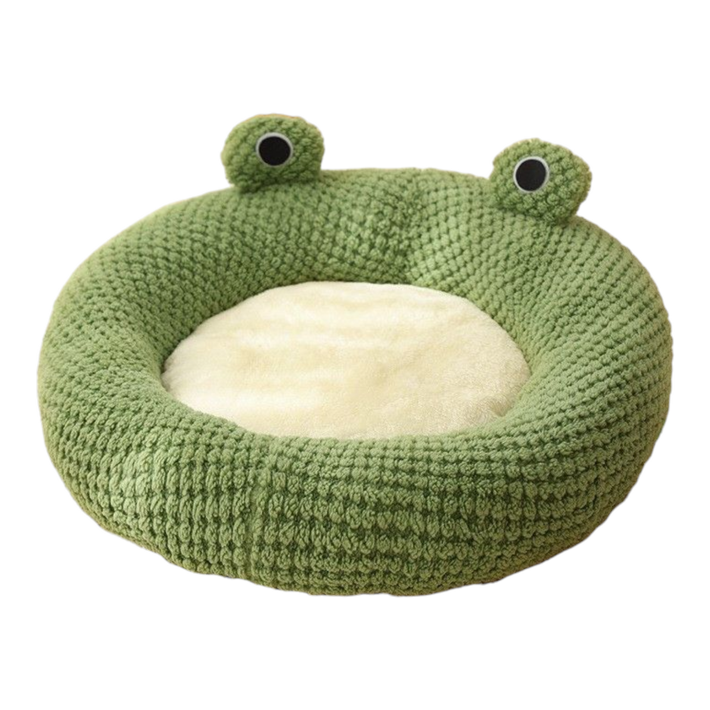 Petovia Frog-Shaped Plush Pet Bed | Cozy Warm Cat & Dog Nest