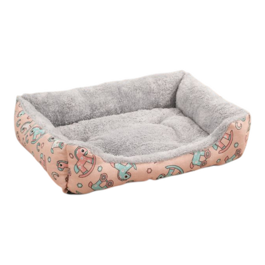 Petovia Four-Season Plush Square Dog Bed for Large Dogs
