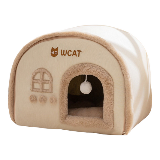 Petovia Cozy Cat House – Autumn & Winter Insulated Enclosed Pet Cave Bed