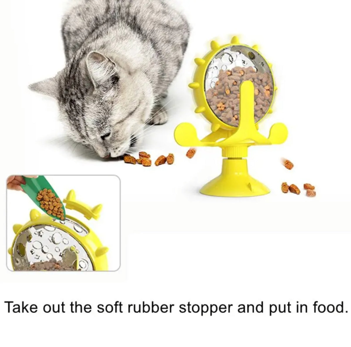 Petovia Cat Treat Dispensing Spinner Toy