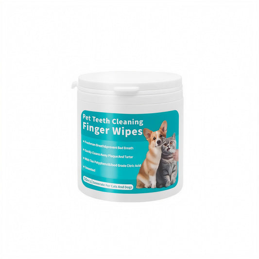 Petovia Pet Dental Wipes | Finger Toothbrush for Cats & Dogs | Oral Care & Deodorizing