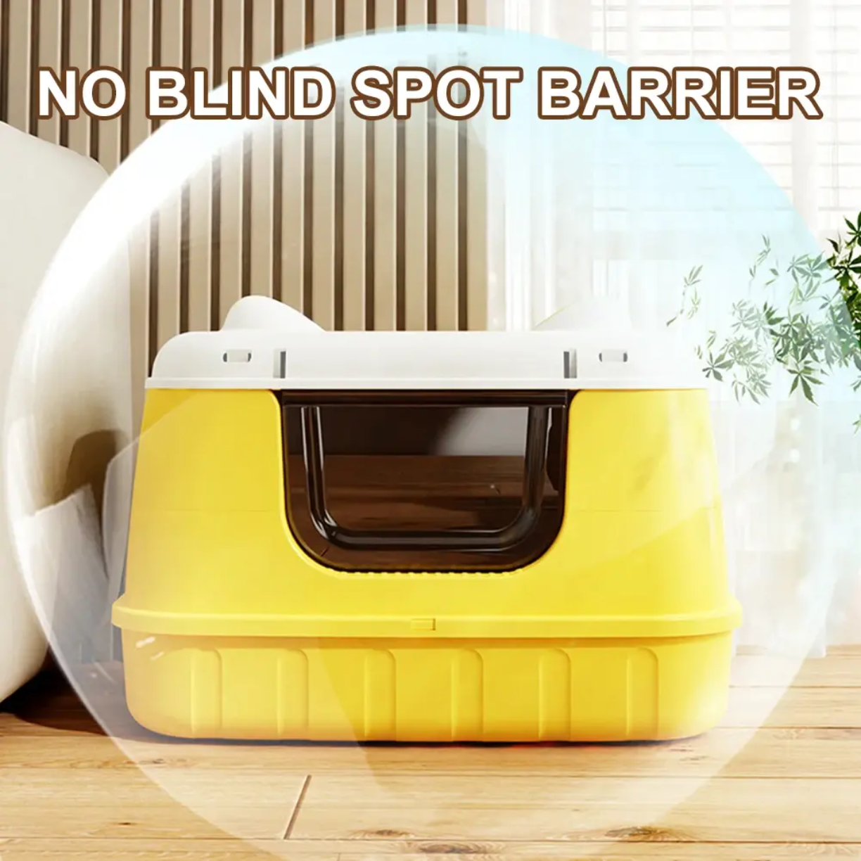 Petovia Semi-Enclosed Odour-Control Cat Litter Box with Splash-Proof Design