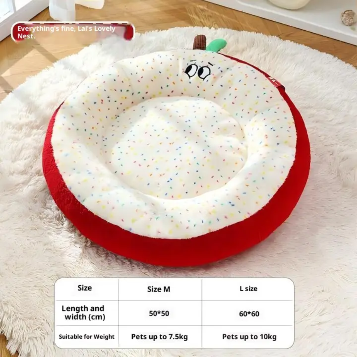 Petovia Litchi-Texture Cat Bed | Cozy Semi-Enclosed Plush Pet Nest