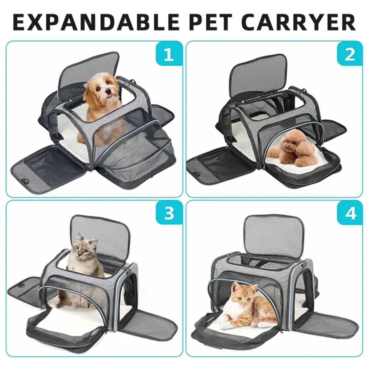 Petovia Expandable Foldable Large-Breathable Pet Shoulder & Hand Carrier