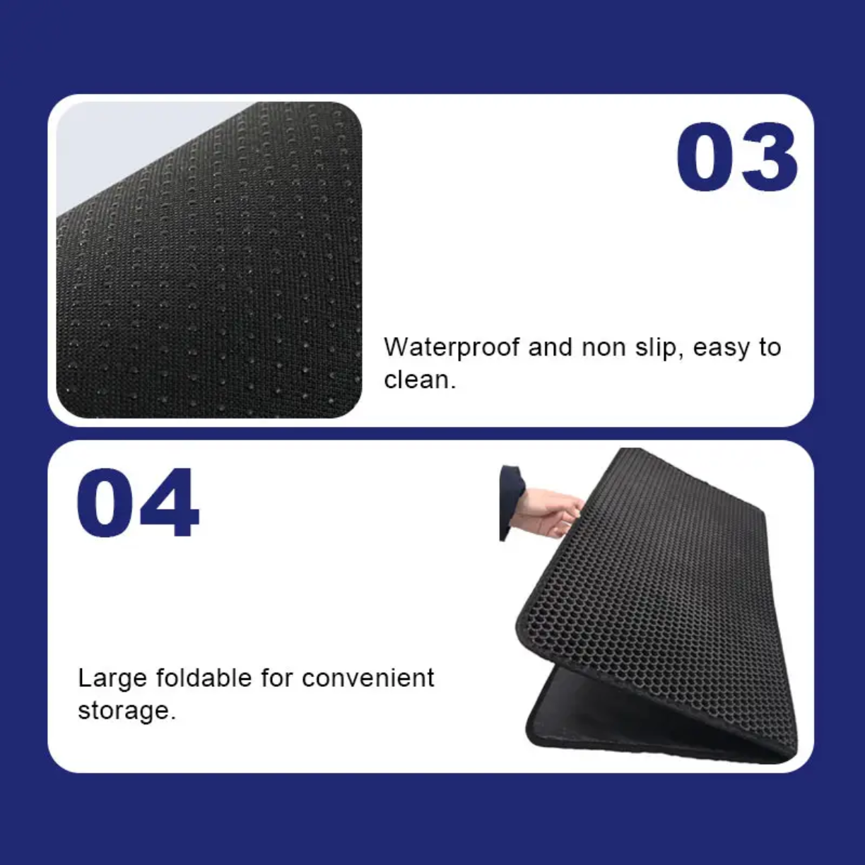 Petovia Cat Litter Trapping Mat | Waterproof Anti-Slip Double-Layer Paw Cleaner