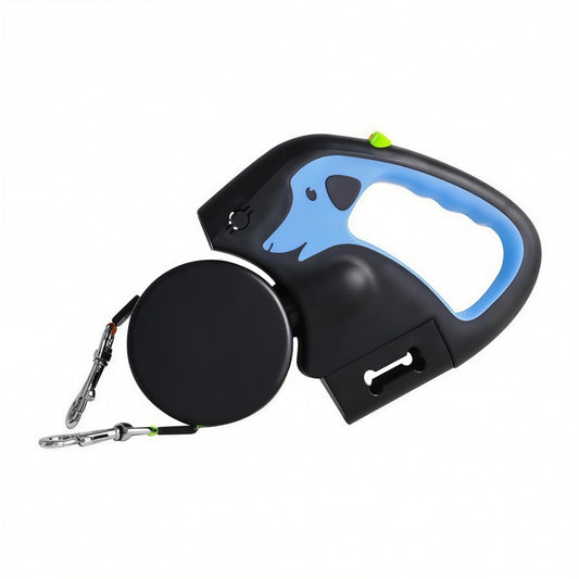 Dual-Head Automatic  Retractable Dog Leash | 360° Tangle-Free | USB Rechargeable Flashlight & Waste Bag Holder