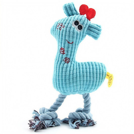 GIROU - Petovia Squeaky Plush Dog Toy（Blue）