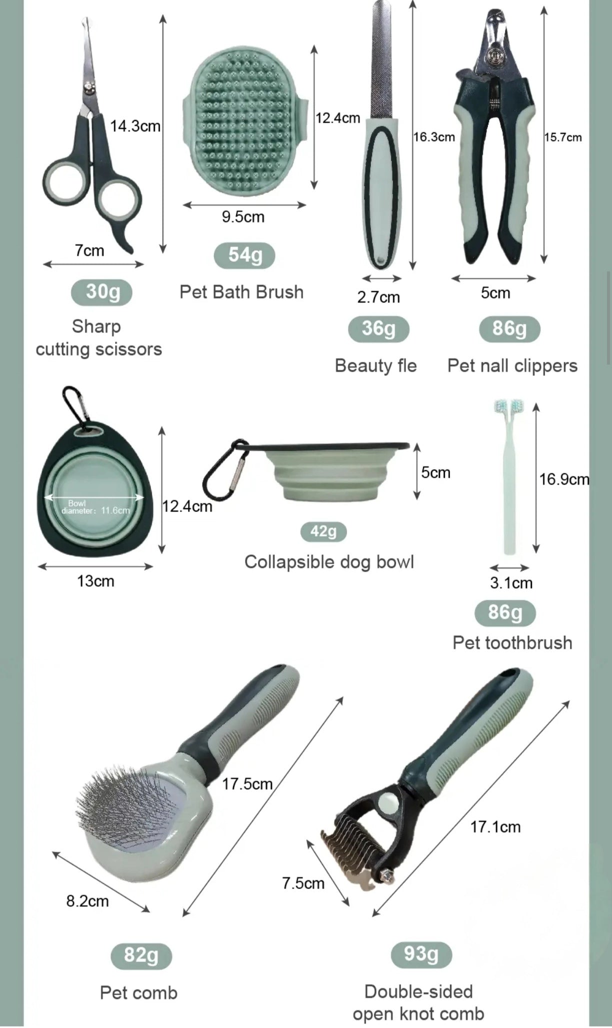 Petovia Premium Pet Cleaning & Grooming 8-Piece Set