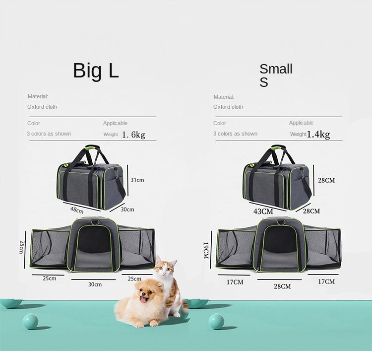 Petovia Expandable Foldable Large-Breathable Pet Shoulder & Hand Carrier